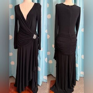 Tadashi Shoji draped low-V gown. 4